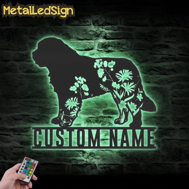 Custom-FLoral-St.-Bernard-Metal-Wall-Art-LED-Light-7.jpg