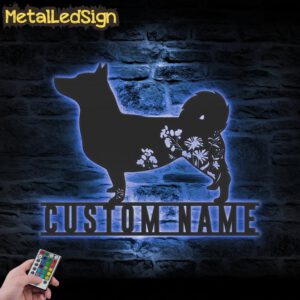 Custom-FLoral-Swedish-Vallhund-Metal-Wall-Art-LED-Light-3.jpg