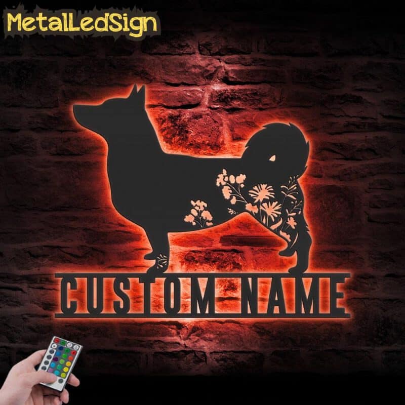 Custom-FLoral-Swedish-Vallhund-Metal-Wall-Art-LED-Light-5.jpg