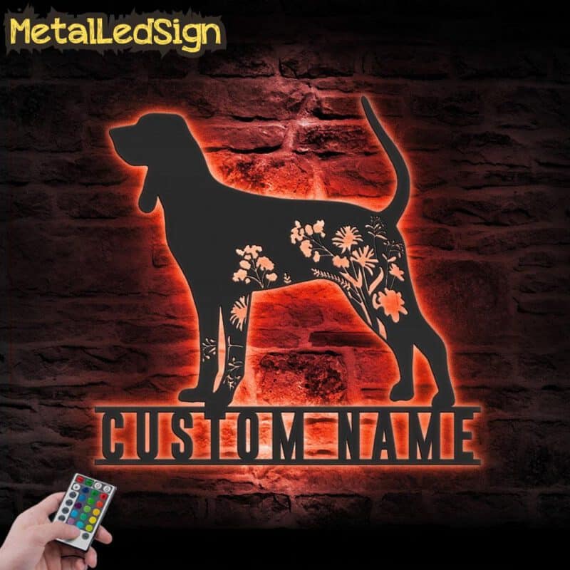 Custom-FLoral-Treeing-Walker-Coonhound-Metal-Wall-Art-LED-Light-5.jpg