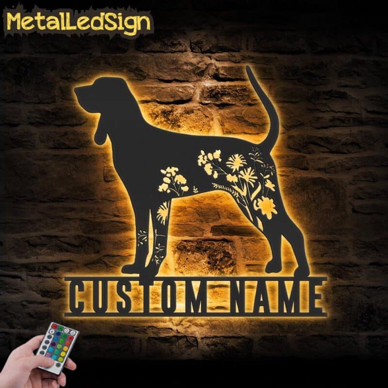 Custom-FLoral-Treeing-Walker-Coonhound-Metal-Wall-Art-LED-Light-Images.jpg