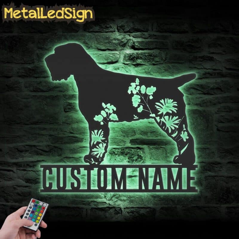 Custom-FLoral-Wirehaired-Pointing-Griffon-Metal-Wall-Art-LED-Light-7.jpg