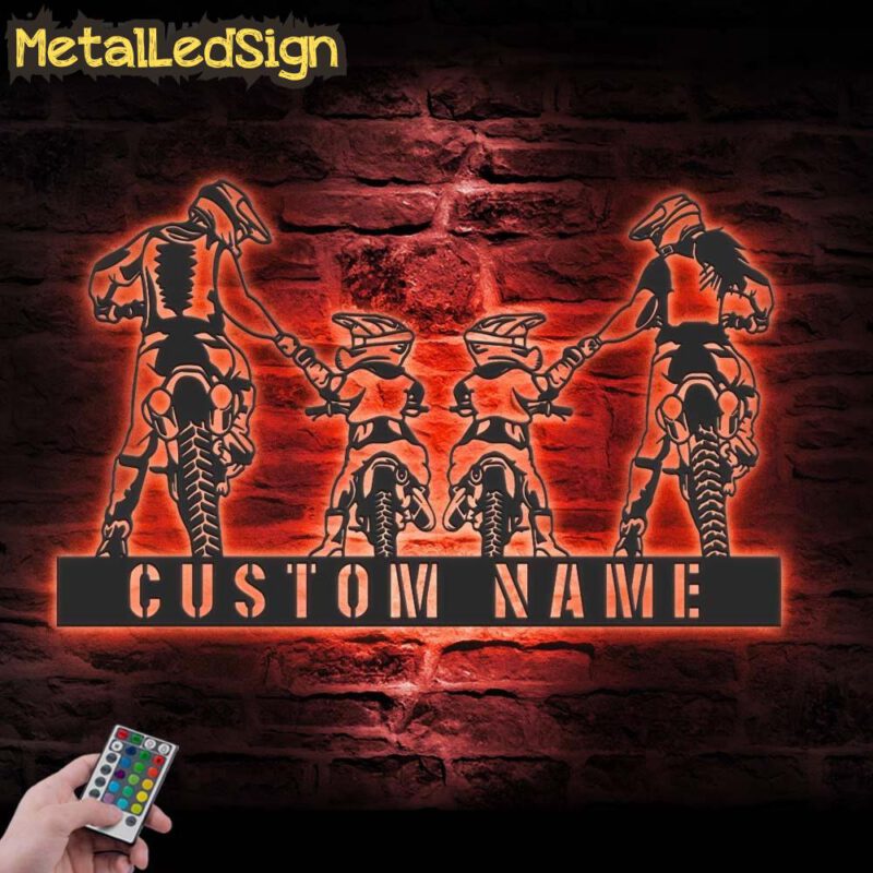 Custom-Family-Motocross-Biker-Metal-Wall-Art-LED-Light-5.jpg