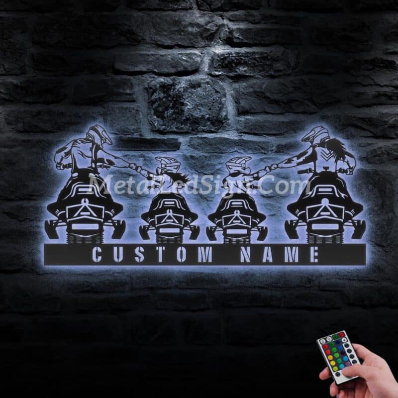 Custom-Family-Snowmobile-Metal-Wall-Art-Led-Light-3-9