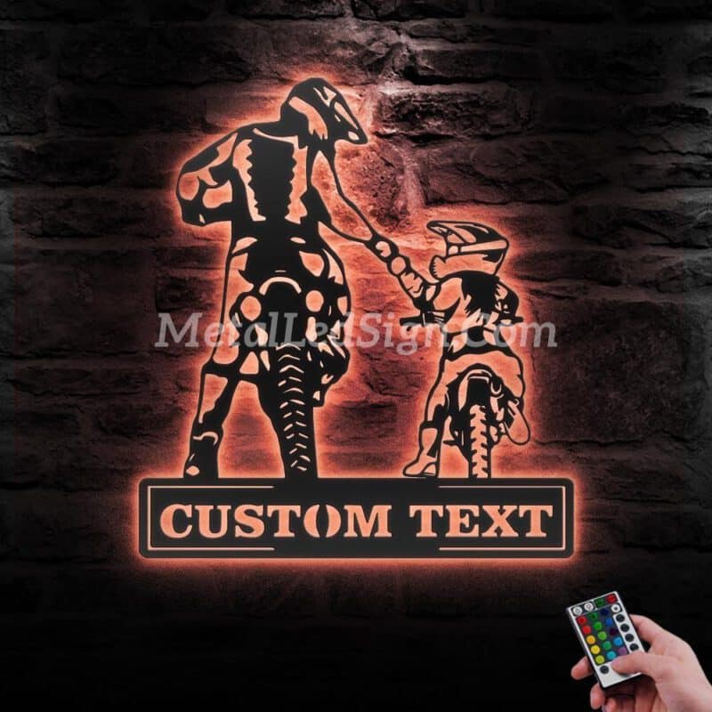 Custom-Father-Daughter-Motocross-Biker-Metal-Wall-Art-Led-Light-5-2