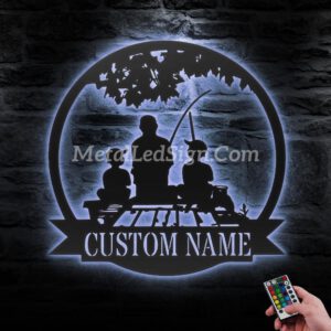 Custom-Father-Son-Fishing-Metal-Wall-Art-Led-Light-1