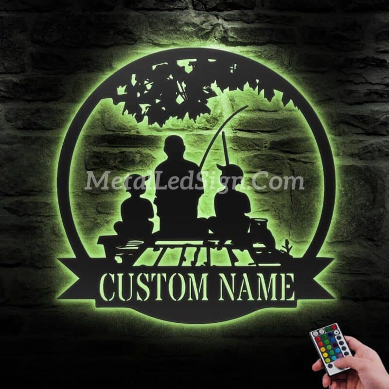 Custom-Father-Son-Fishing-Metal-Wall-Art-Led-Light-3-4