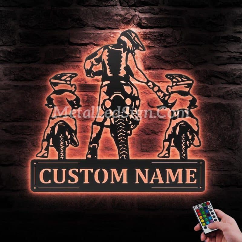 Custom-Father-Son-Motocross-Biker-Metal-Wall-Art-Led-Light-5-6