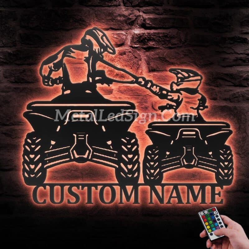 Custom-Father-Son-Quad-Biker-Metal-Wall-Art-Led-Light-5-1