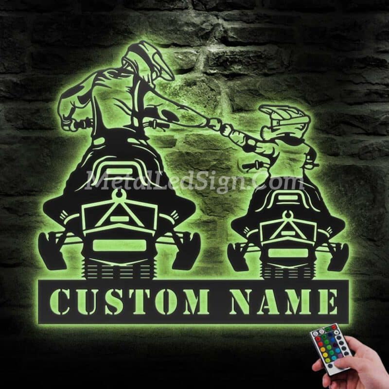 Custom-Father-Son-Snowmobile-Metal-Wall-Art-Led-Light-5-4