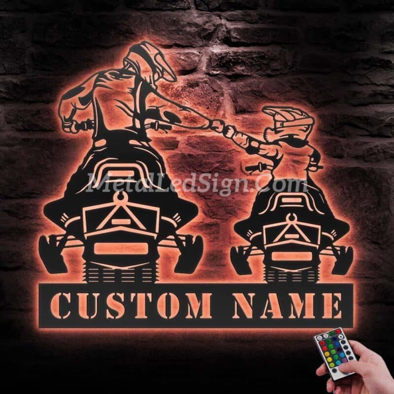 Custom-Father-Son-Snowmobile-Metal-Wall-Art-Led-Light-6-2