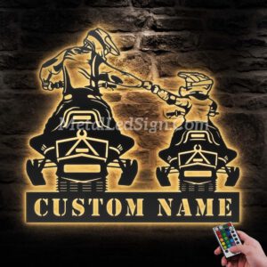 Custom-Father-Son-Snowmobile-Metal-Wall-Art-Led-Light-Images-4