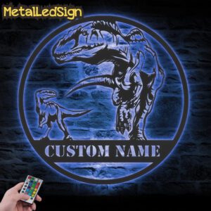 Custom-Father-Son-T-Rex-Tyrannosaurus-Dinosaur-Metal-Wall-Art-LED-Light-3.jpg