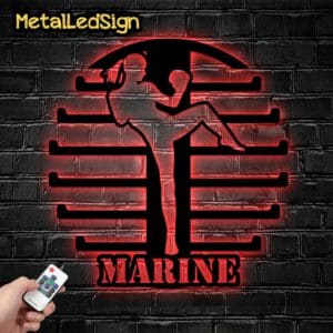 Custom-Female-Boxing-Metal-Led-Medal-Hanger-2