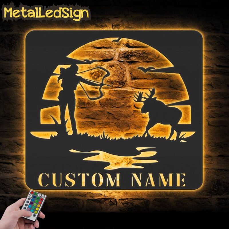 Custom-Female-Deer-Hunting-Sunset-Metal-Wall-Art-LED-Light-Images.jpg