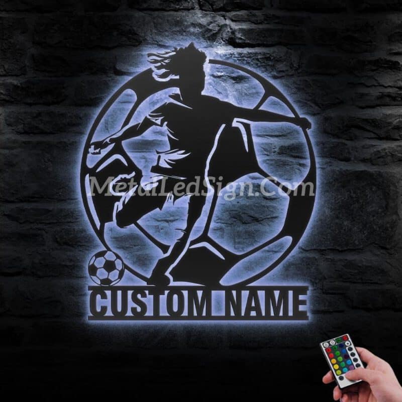 Custom-Female-Soccer-Metal-Wall-Art-Led-Light-3-3