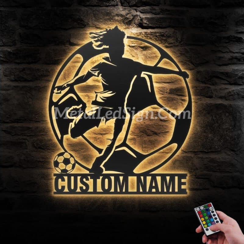 Custom-Female-Soccer-Metal-Wall-Art-Led-Light-Images-3