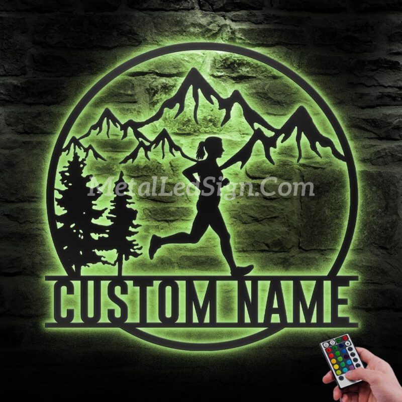 Custom-Female-Trail-Running-Metal-Wall-Art-Led-Light-6