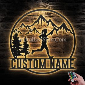 Custom-Female-Trail-Running-Metal-Wall-Art-Led-Light-Images-1