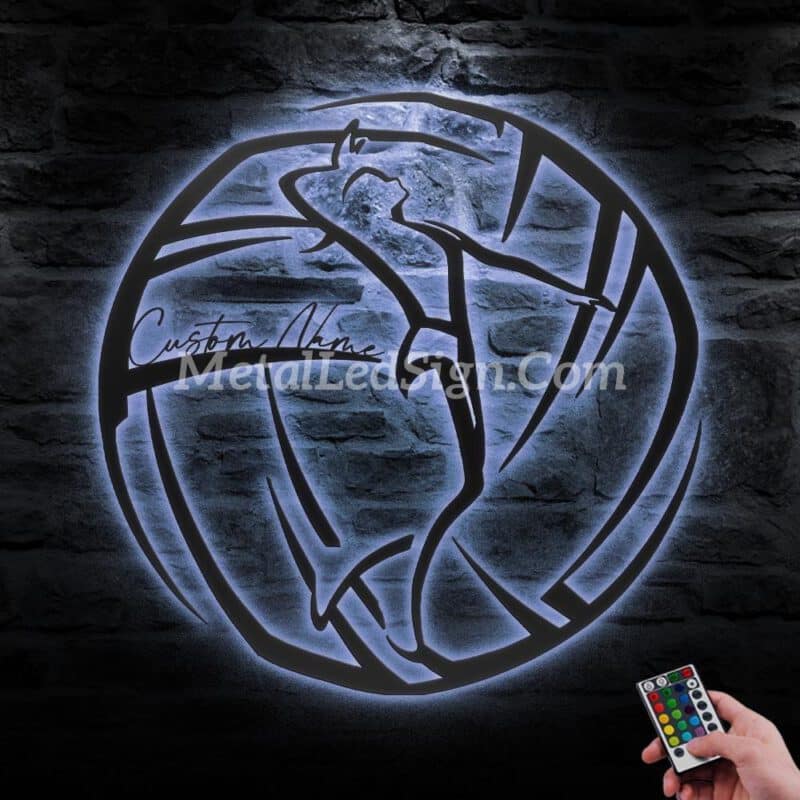 Custom-Female-Volleyball-Metal-Wall-Art-Led-Light-3-3