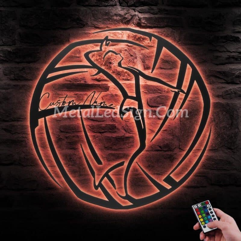 Custom-Female-Volleyball-Metal-Wall-Art-Led-Light-6-1