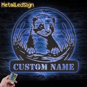 Custom-Ferret-Metal-Wall-Art-LED-Light-3.jpg