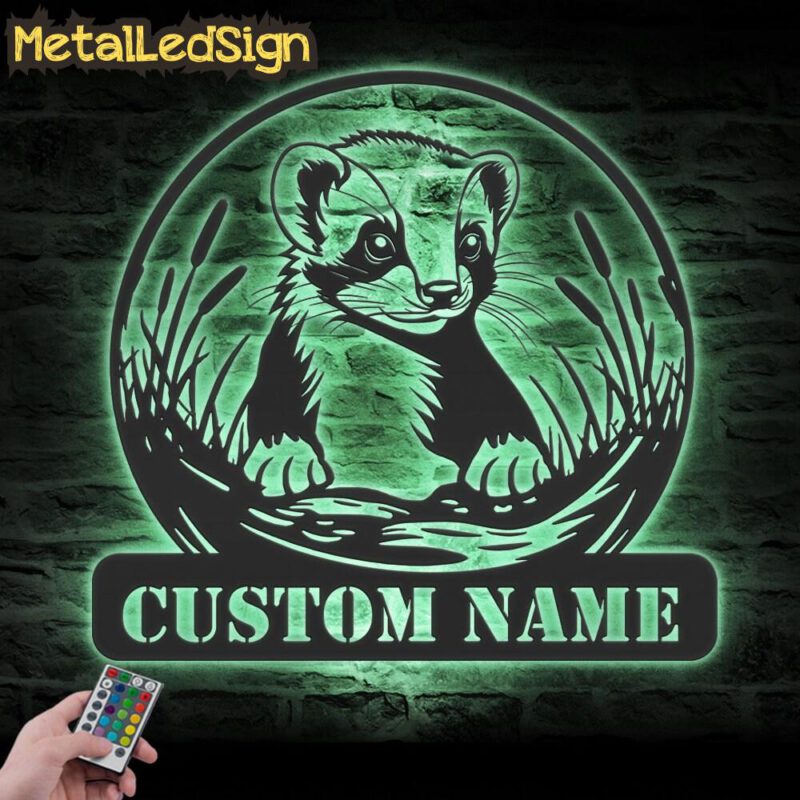 Custom-Ferret-Metal-Wall-Art-LED-Light-7.jpg