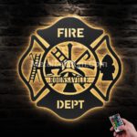 Custom-Firefighter-Maltese-Cross-Metal-Wall-Art-Led-Light-Images-1