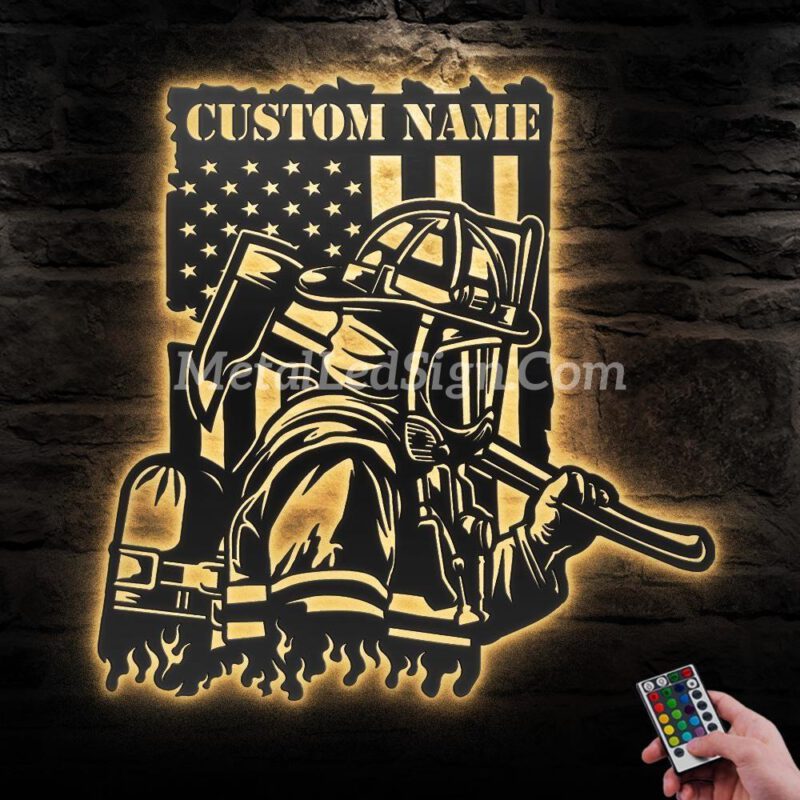 Custom-Firefighter-Us-Flag-Metal-Wall-Art-Led-Light-Images-2