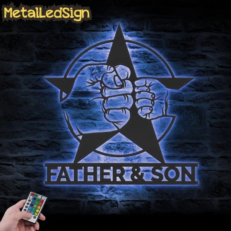 Custom-Fist-Bump-Dad-Baby-Metal-Wall-Art-LED-Light-3.jpg