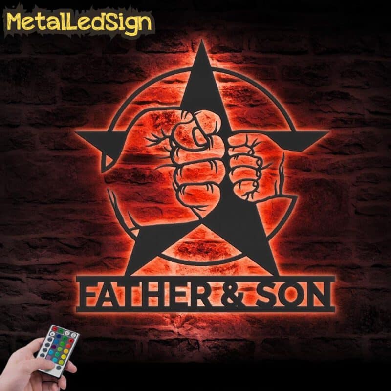 Custom-Fist-Bump-Dad-Baby-Metal-Wall-Art-LED-Light-5.jpg