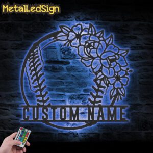 Custom-Floral-Ball-Baseball-Mom-Metal-Wall-Art-LED-Light-3.jpg