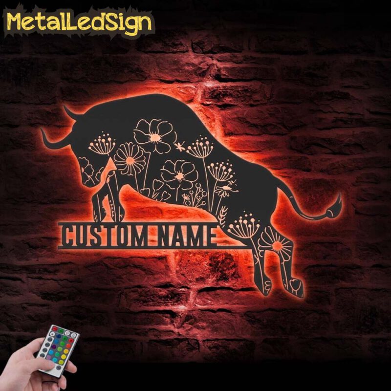 Custom-Floral-Bull-Farmhouse-Metal-Wall-Art-LED-Light-5.jpg