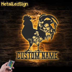 Custom-Floral-Chicken-Farmhouse-Metal-Wall-Art-LED-Light-Images-2.jpg