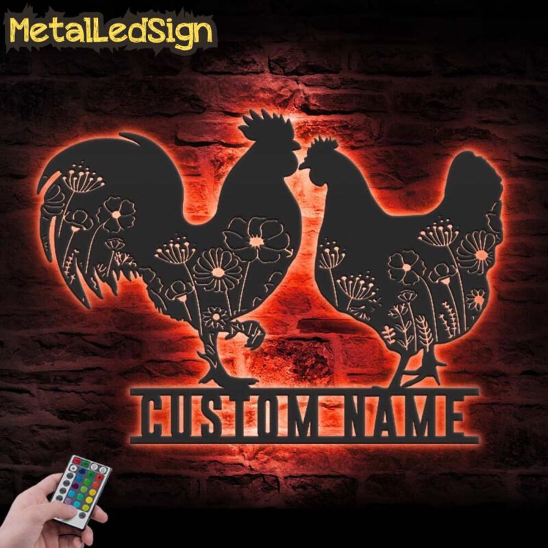 Custom-Floral-Couple-Chicken-Farmhouse-Metal-Wall-Art-LED-Light-3.jpg