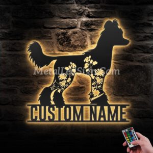 Custom-Floral-English-Bulldog-Metal-Wall-Art-Led-Light-Images-2