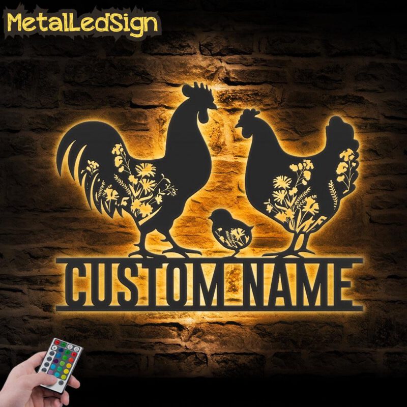 Custom-Floral-Family-Chicken-Farm-Metal-Wall-Art-LED-Light-Images.jpg