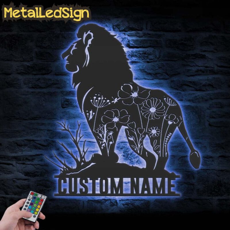 Custom-Floral-King-Lion-Metal-Wall-Art-LED-Light-3.jpg