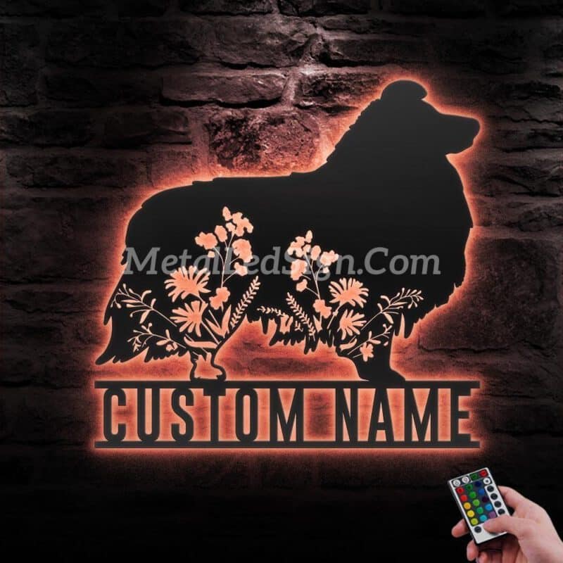 Custom-Floral-Shetland-Sheepdog-Metal-Wall-Art-Led-Light-5