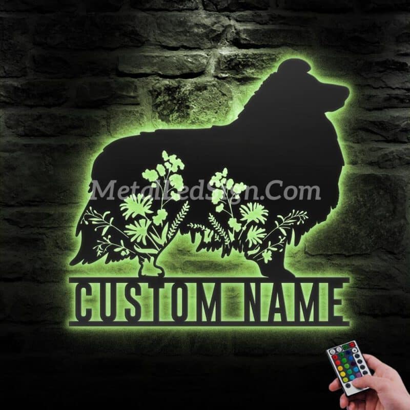 Custom-Floral-Shetland-Sheepdog-Metal-Wall-Art-Led-Light-6