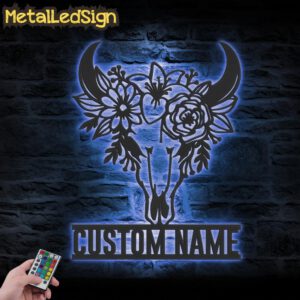 Custom-Flower-Cow-Skull-Farmhouse-Metal-Wall-Art-LED-Light-3.jpg