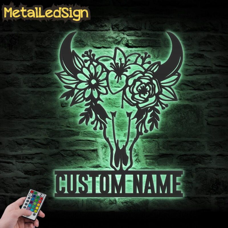 Custom-Flower-Cow-Skull-Farmhouse-Metal-Wall-Art-LED-Light-7.jpg