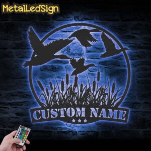 Custom-Flying-Mallard-Duck-Hunting-Metal-Wall-Art-LED-Light-3.jpg