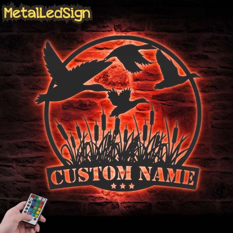 Custom-Flying-Mallard-Duck-Hunting-Metal-Wall-Art-LED-Light-5.jpg