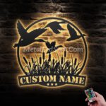 Custom-Flying-Mallard-Duck-Hunting-Metal-Wall-Art-Led-Light-Images-1