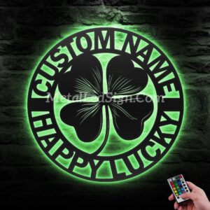 Custom-Four-Leaf-Clover-Metal-Wall-Art-Led-Light-1