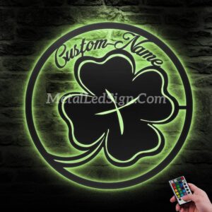 Custom-Four-Leaf-Clover-Metal-Wall-Art-Led-Light