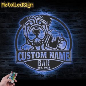 Custom-Funny-Chinese-Shar-Pei-Thirsty-Beer-Pub-Metal-Wall-Art-LED-Light-3.jpg