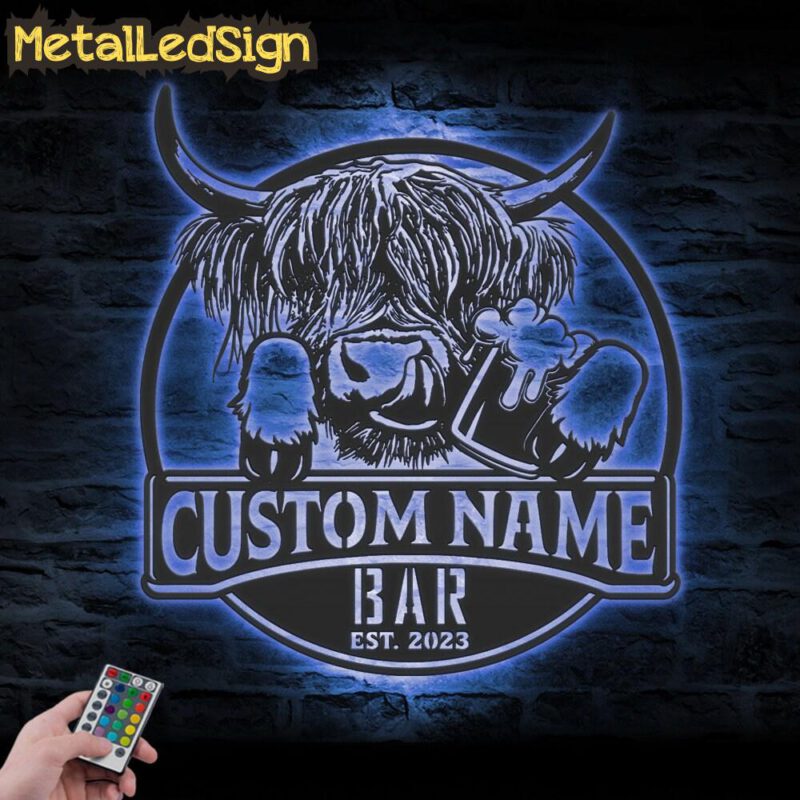 Custom-Funny-Highland-Cow-Thirsty-Beer-Pub-Metal-Wall-Art-LED-Light-3.jpg