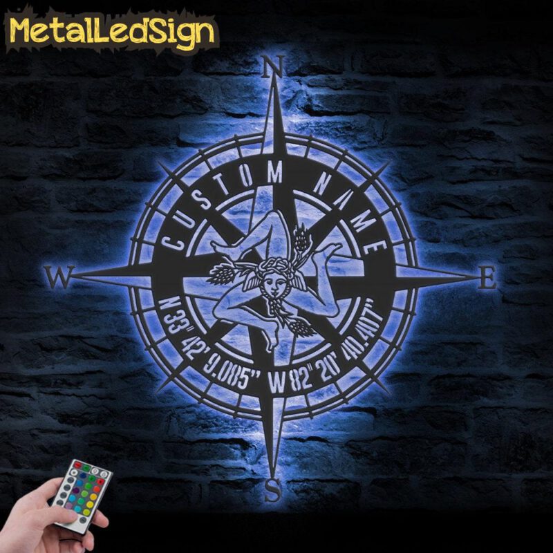 Custom-GPS-Sicilian-Trinacria-Compass-Metal-Wall-Art-LED-Light-3.jpg